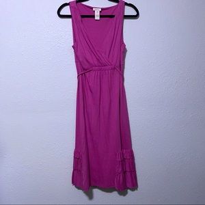 SUNDANCE CATALOG MAGENTA PINK RUFFLE DRESS M